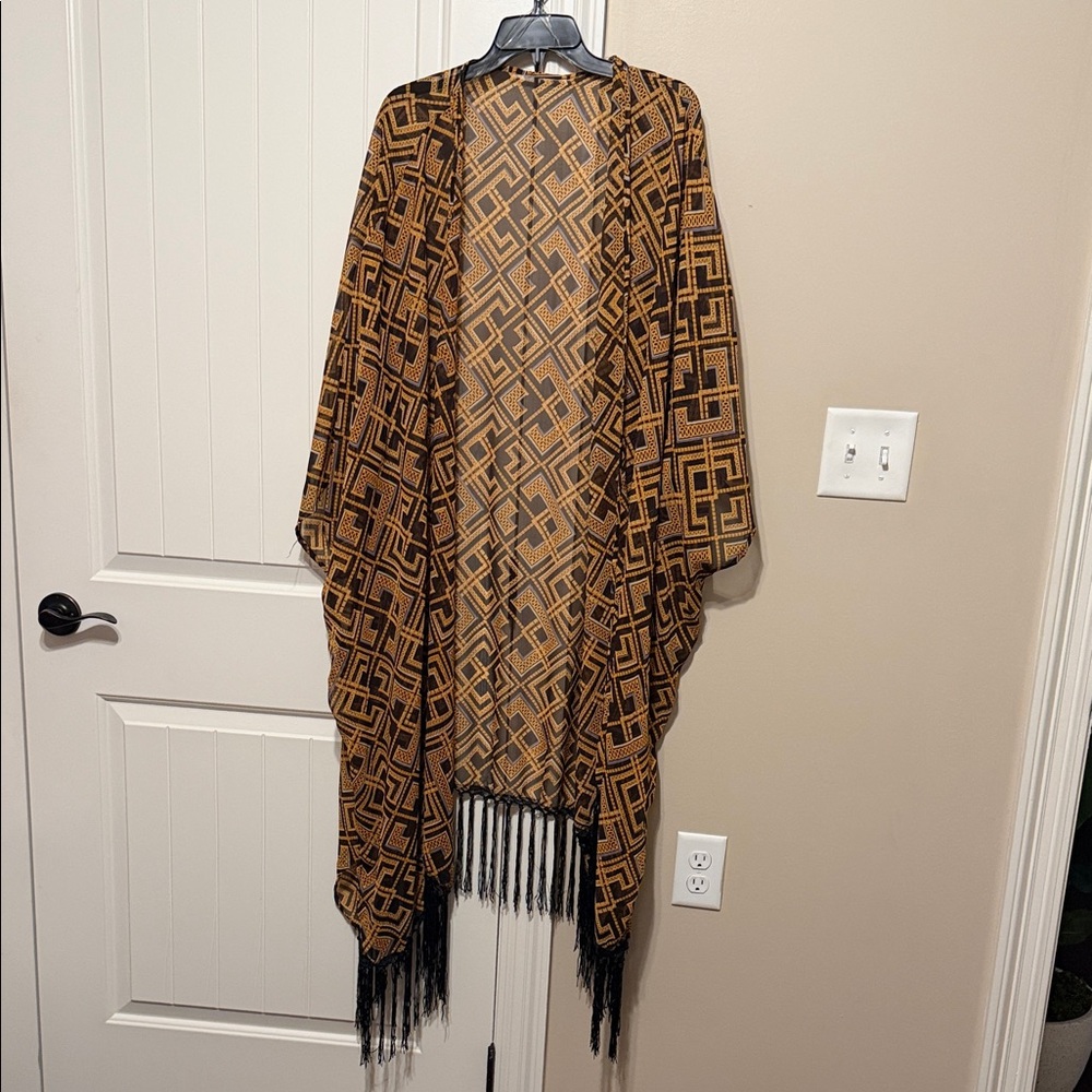 Geometric Patterned Fringe Cover Up